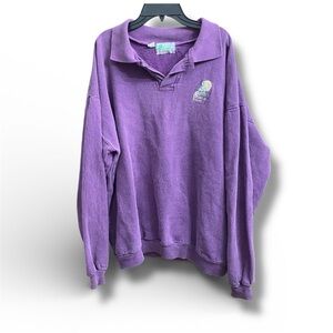 Vintage 90's Purple Y2K Oversized Pullover Sweatshirt ✿ Granola Girl Cozy XL